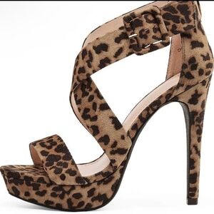 Leopard Print High Heel Sandals